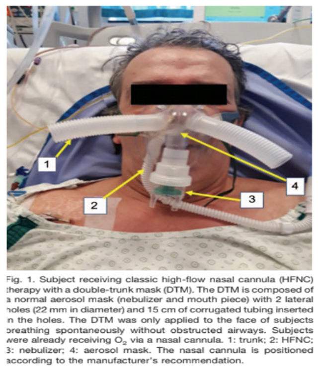 Clinical setup of double-trunk mask therapy